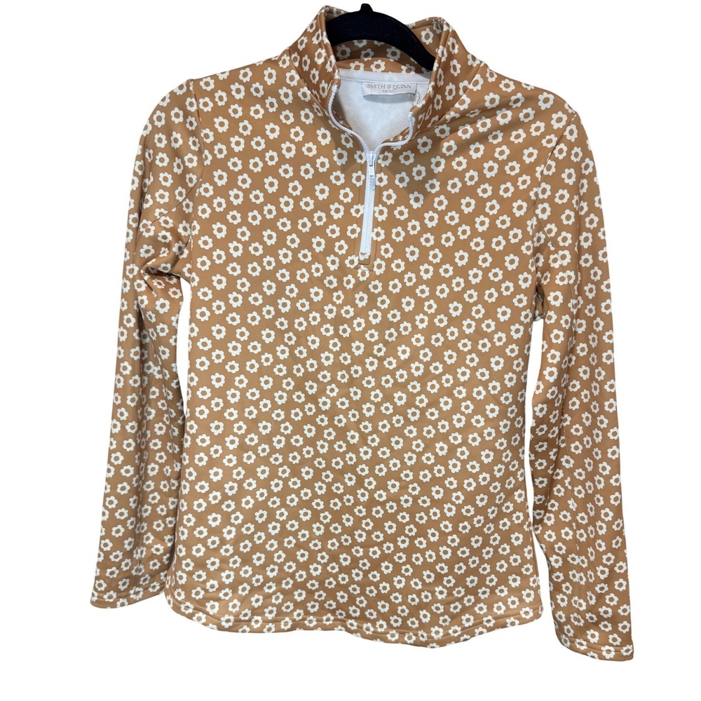 Smith & Quinn NWT Ava Quarter Zip Fleece Caramel Bloom Floral Pullover Small